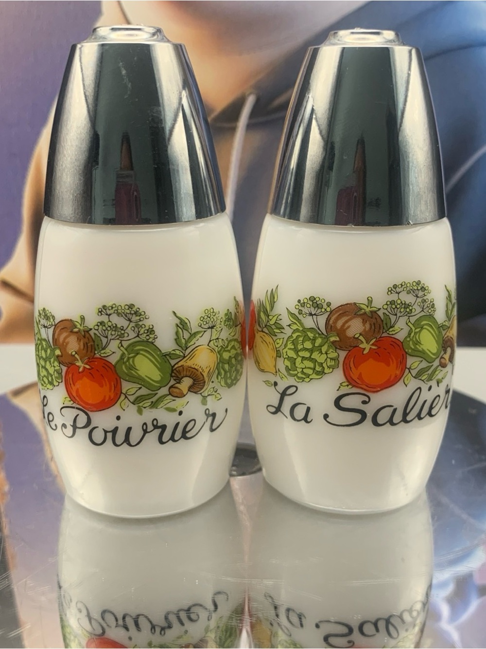 Vintage Salt & Pepper Shaker Spice of Life La Saliere Le Poivrier Corning Ware